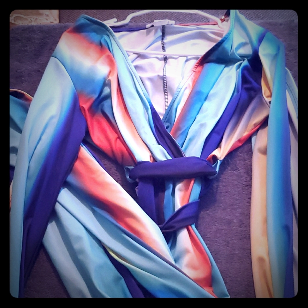 A spandex colorful jumpsuit